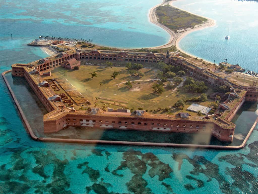 fort jefferson, dry tortugas, from the air