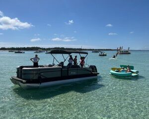 Private Barletta Pontoon Rental to Crab Island with Captain