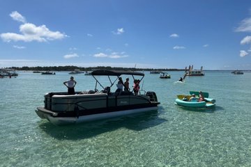 Private Barletta Pontoon Rental to Crab Island with Captain